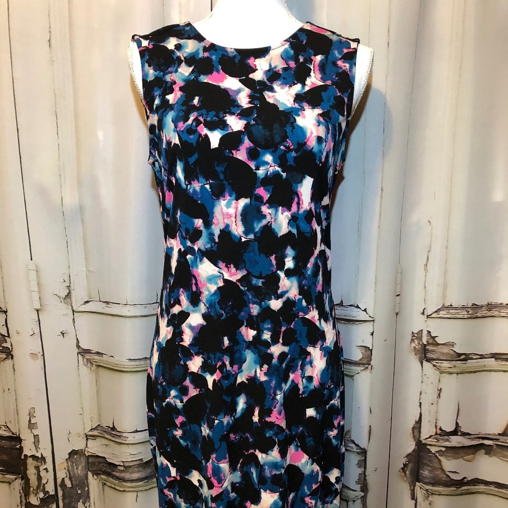 Rachel Roy Blue-Multi Open Back Sheath Dress - Size S